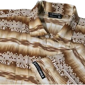 Vintage Southpole Polo Shirt Mens Extra Large Black Skull All Over Print Y2K XL